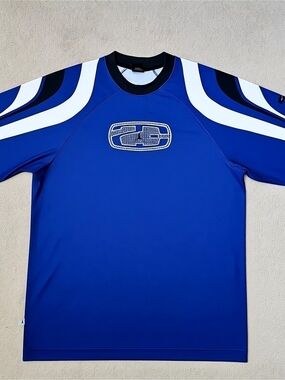Jordan Royal Blue Athletic Long Sleeve Top with Blk/Wht Contrast Stripes